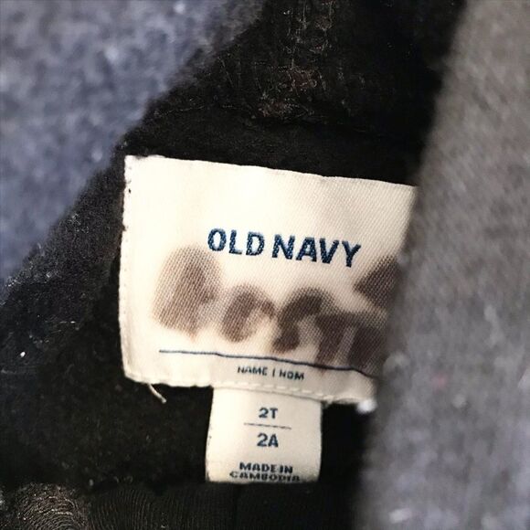 Old Navy black zip up hooded sweatshirt EUC 2T - Picture 3 of 4